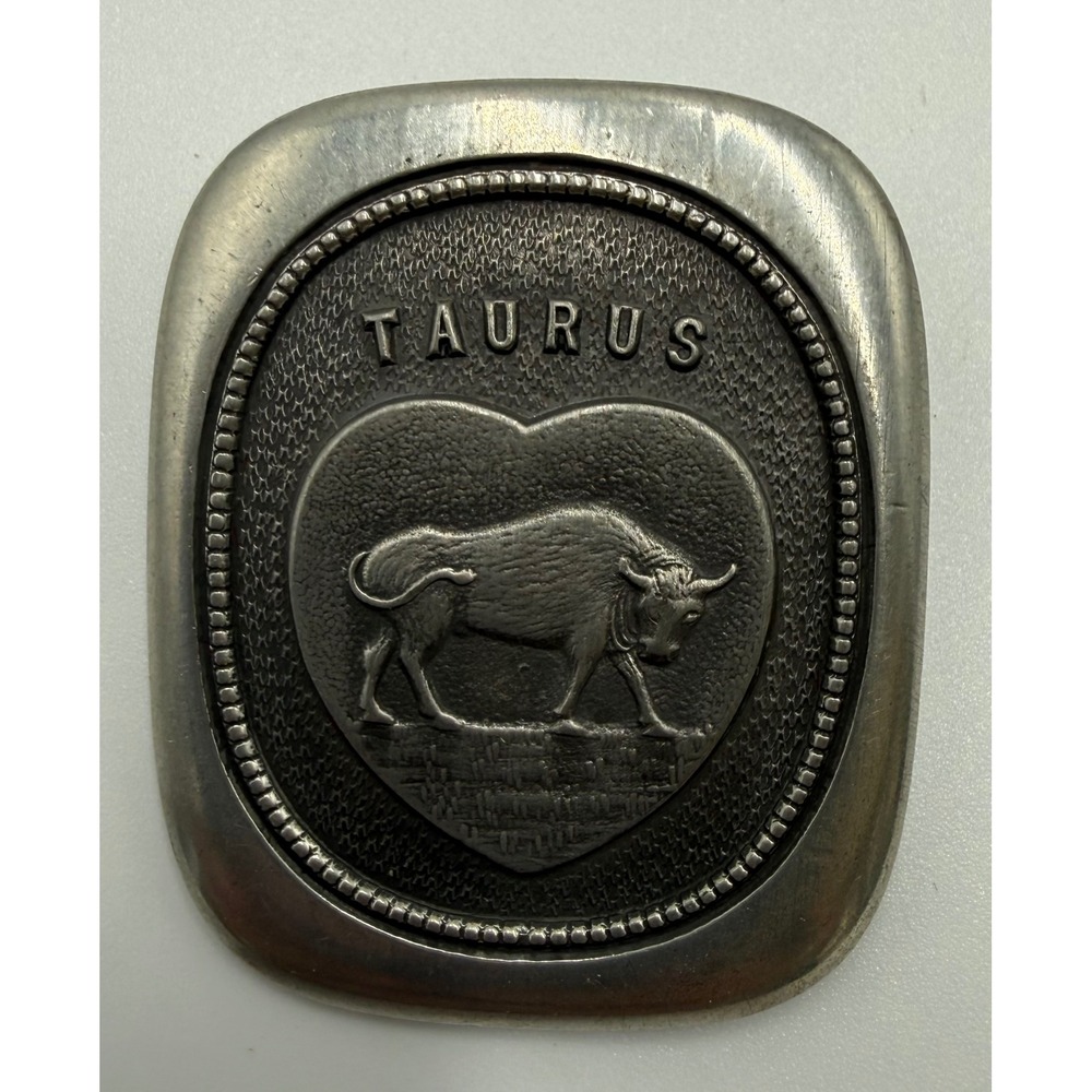 Royal Norseman Norway Pewter Taurus Zodiac Bull Brooch Pendant Vintage Norway
